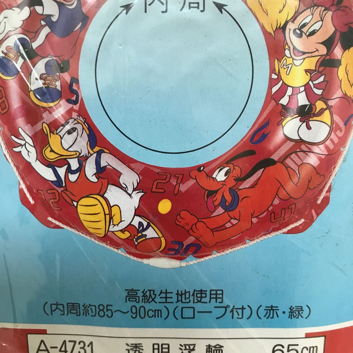 не использовался товар надувной круг ослабленное крепление . Disney Mickey Mouse 65cm средний . завод сделано в Японии воздух винил Showa Retro неиспользуемый товар море бассейн отходит колесо редкий 