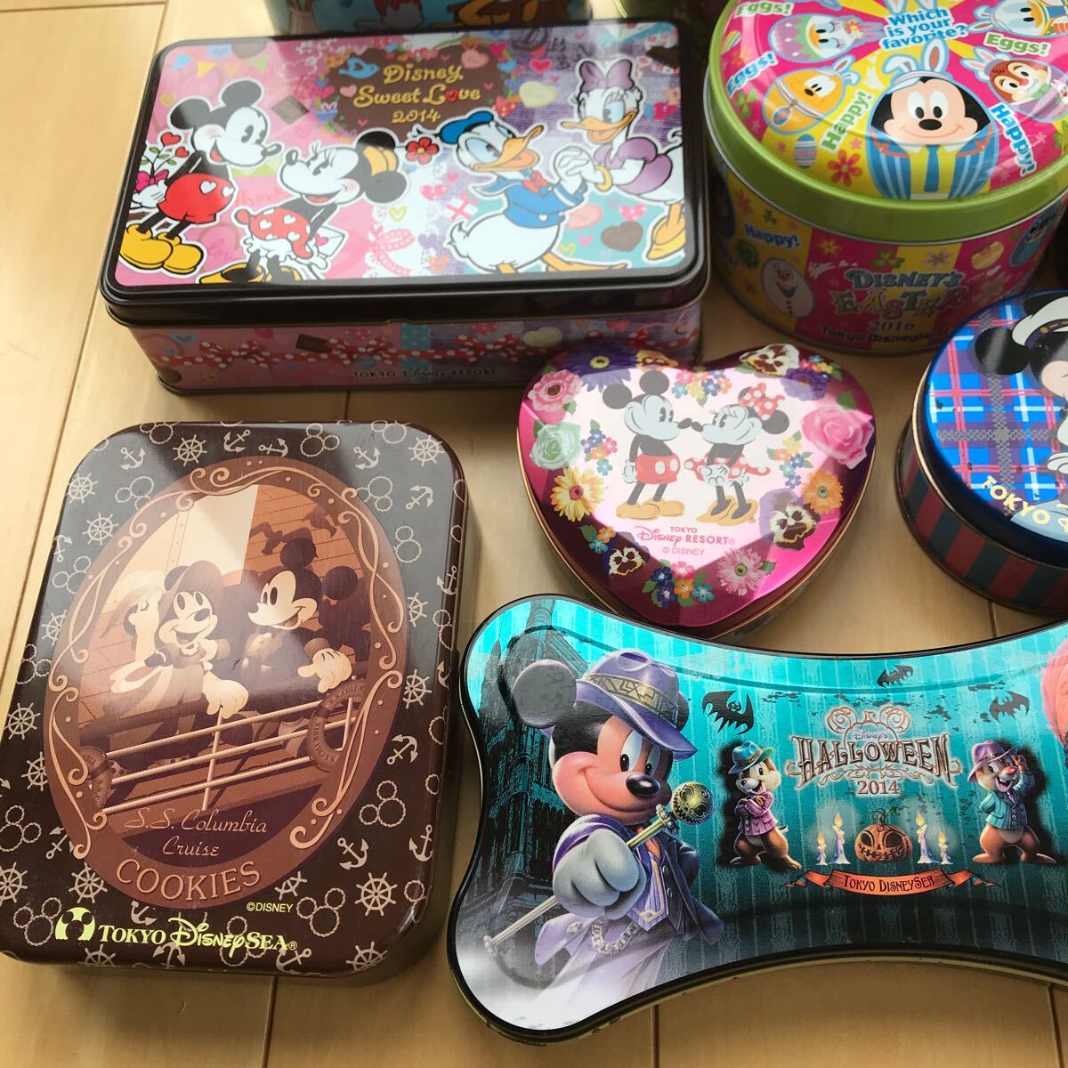 Disney ディズニー 空き缶 10個 空き箱1個 東京ディズニーランド ミッキー ミニー コレクション 空缶 お菓子缶 の画像4