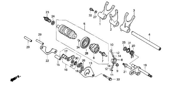 MC15 純正 ニュートラルスイッチ VT250 ニュートラル ランプ sw VTZ250 インテグラ MC08 N sw MC25 ゼルビス VT250F 接触不良 .ke8_MC15　E-15-1　シフトドラム　J,K