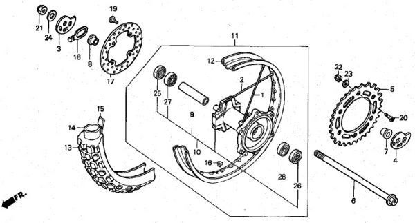 MD30 original rear caliper seal postage 250 jpy ~ XR250 motard XR Baja BAJA rear brake piston seal rubber.ma3