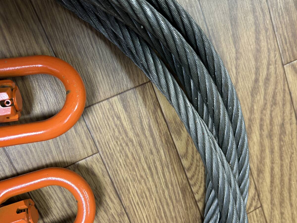 【未使用品】JIS　玉掛けワイヤロープ　4m　ローブ径１２ｍｍ　2本組　しめ具2個付き_画像7