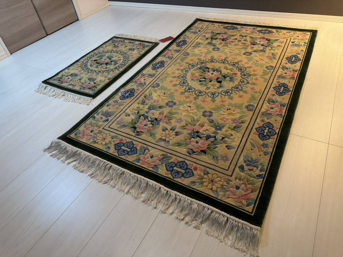 Yahoo!オークション - 展示品 シルク100% 手織り中国緞通 169×92 Yahoo!オークション - 展示品 シルク100% 手織り中国緞通 169×92