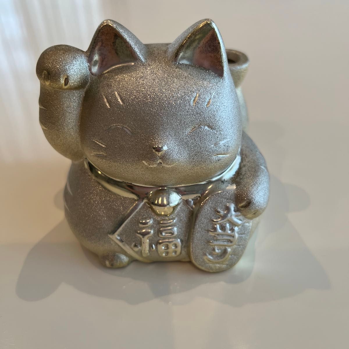 中古★招き猫ゴールド宝袋の貯金箱