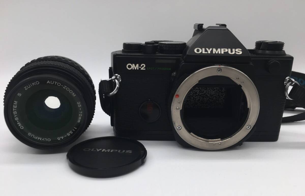 【9389】Olympus オリンパス OM-2 レンズ カメラ ボディ ジャンク扱い 35-70 1:3.5 4.5の画像1