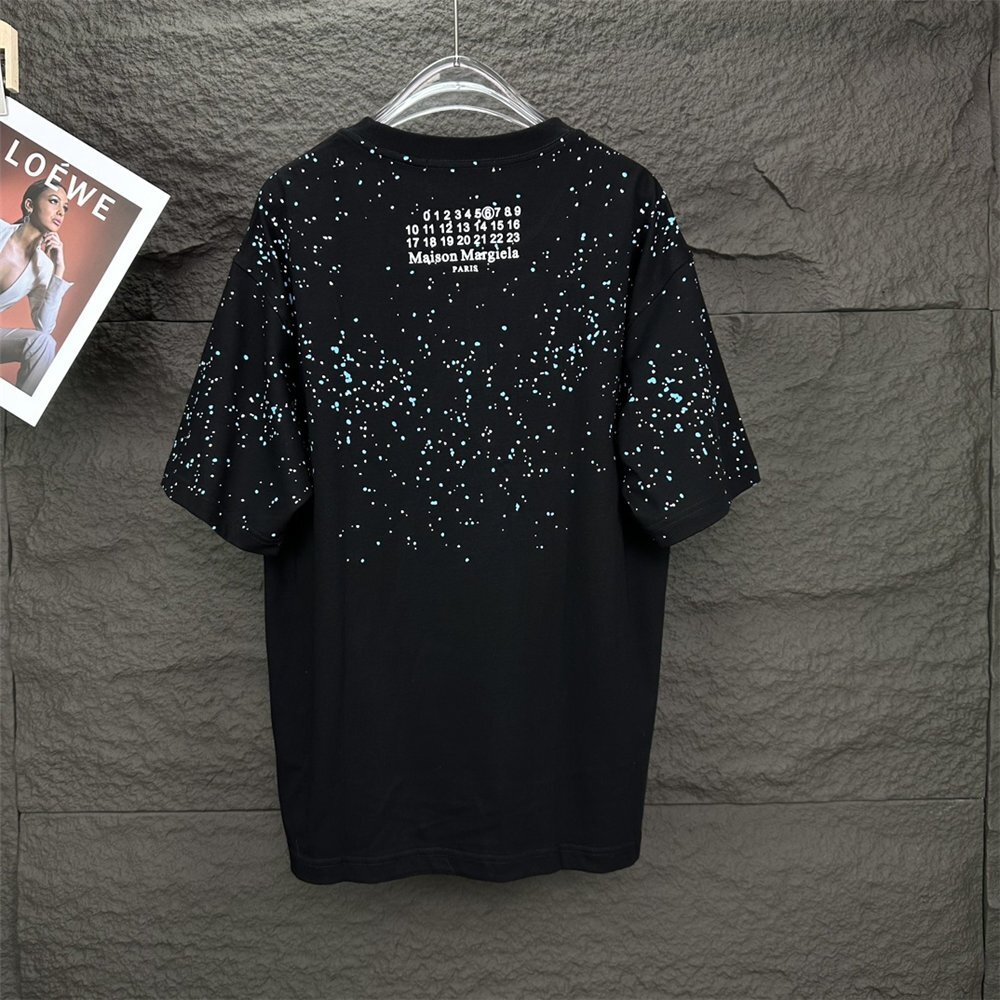 Maison Margiela メゾン マルジェラ 半袖Tシャツ ユニセックス ブラック色 ネック ナンバープリント おしゃれ 黒 Lサイズの画像2