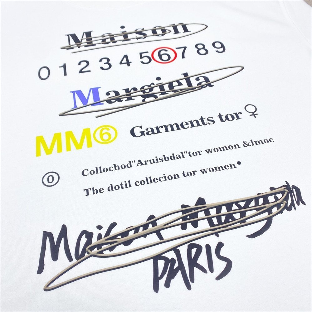 Maison Margiela(メゾン マルジェラ) MM6 半袖 tシャツ 夏 カットソー グラフィティ ホワイト ファッション トップス Mサイズ_画像3