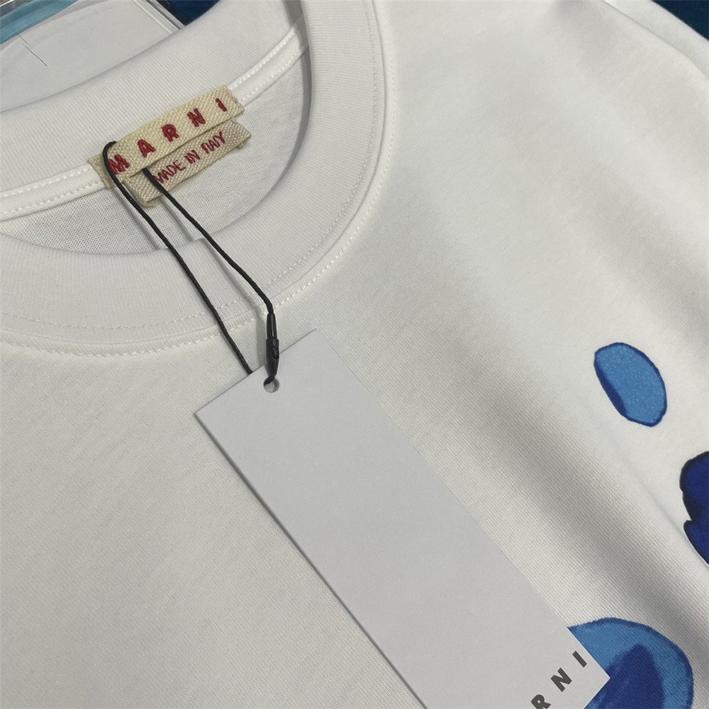 MARNI マルニ 半袖プリント Tシャツ カットソー ホワイト 男女兼用 コットン シャツ トップス 40サイズ_画像4