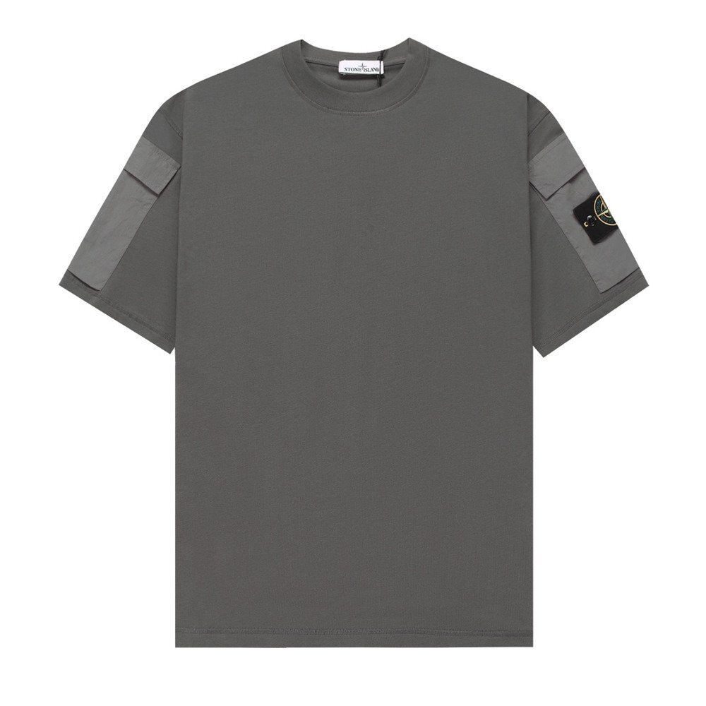 Stone Island ストーンアイランド 半袖 tシャツ 男女兼用 グレー t-shirt 夏 トップス ファッション XLサイズ_画像1