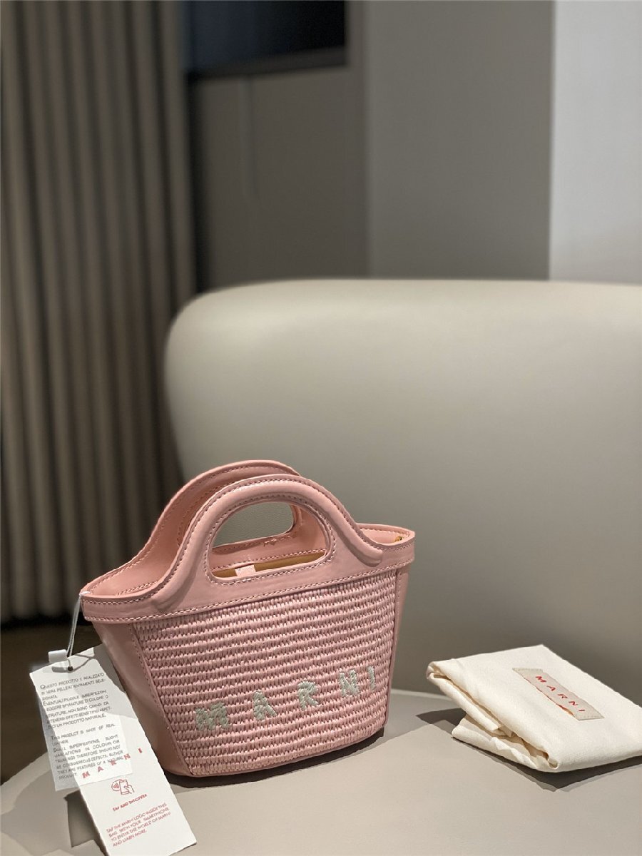 MARNI マルニ カゴバッグ ショルダーバッグ クロスボディバッグ ピンク ミニショルダーバッグ レディース 鞄の画像3