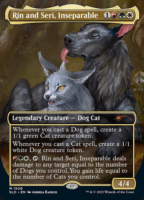 MTG ■金/英語版■ (1508)《離れられない二匹、リンとセリ/Rin and Seri, Inseparable》★FOIL★ Raining Cats and Dogs SLD 金R_画像1