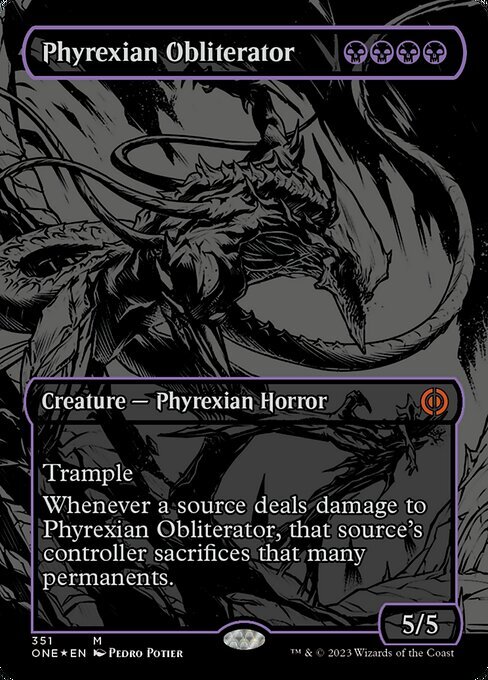 MTG ■黒/英語版■《ファイレクシアの抹消者/Phyrexian Obliterator》★オイルスリックFOIL★ ファイレクシア：完全なる統一 ONEの画像1