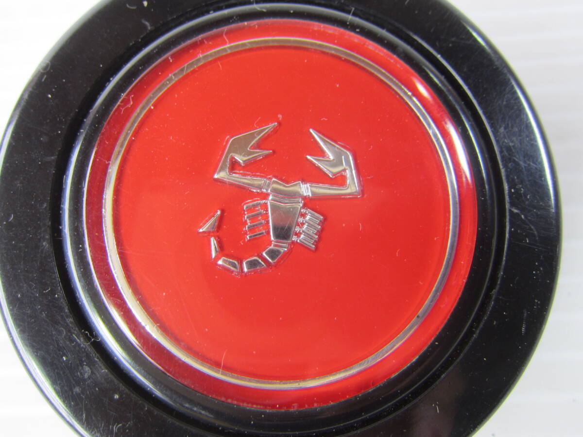 未使用 デッドストック品 当時物◆アバルトABARTH ステアリング ホーン ボタン 旧車 赤/ モモmomo フィアットFIAT ランチア アルファロメオの画像2
