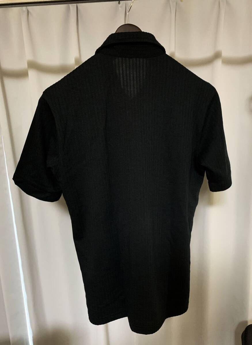 MK MICHEL KLEIN homme メランジストライプテレコ ポロシャツ ブラック 48の画像2