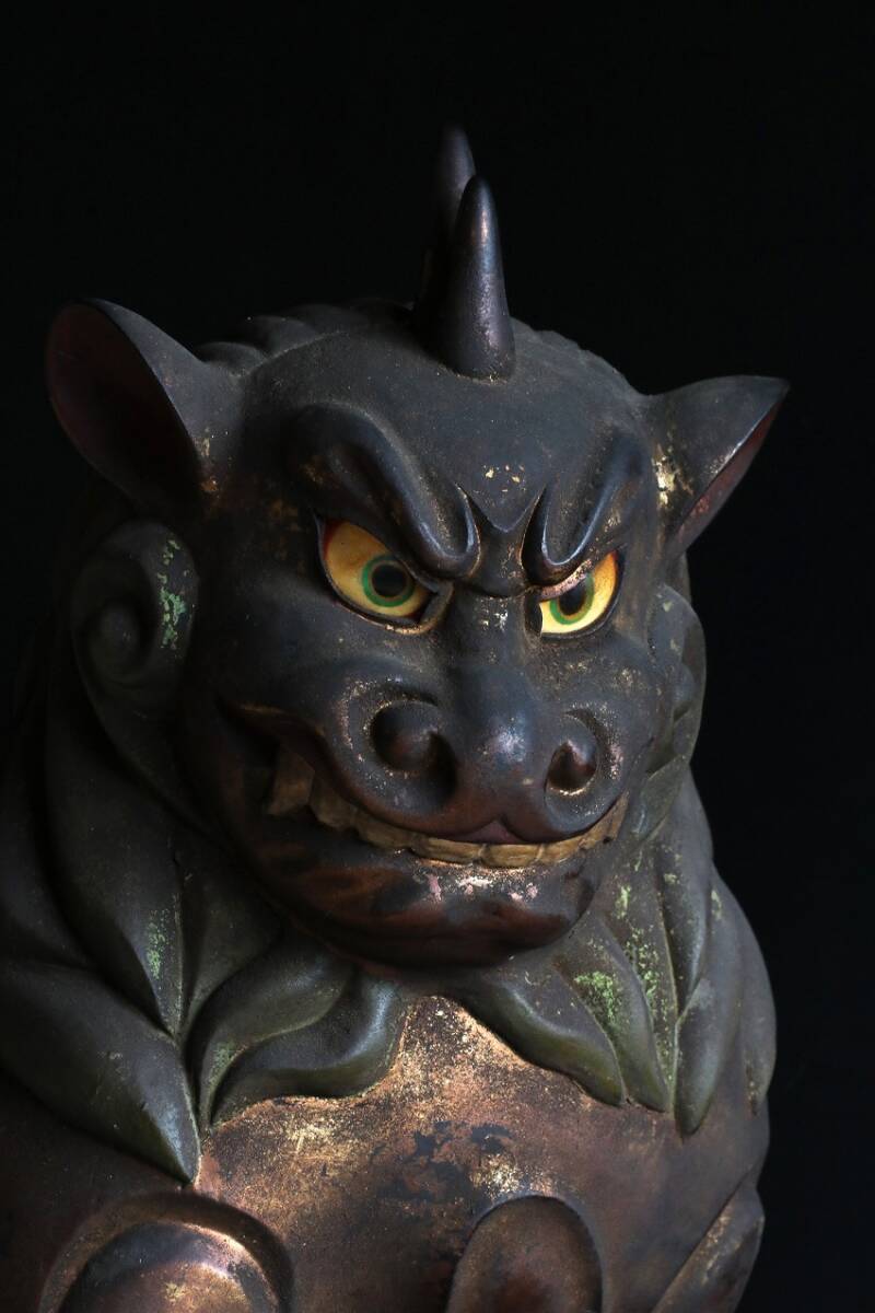 木彫 狛犬 江戸時代 玉眼の画像6