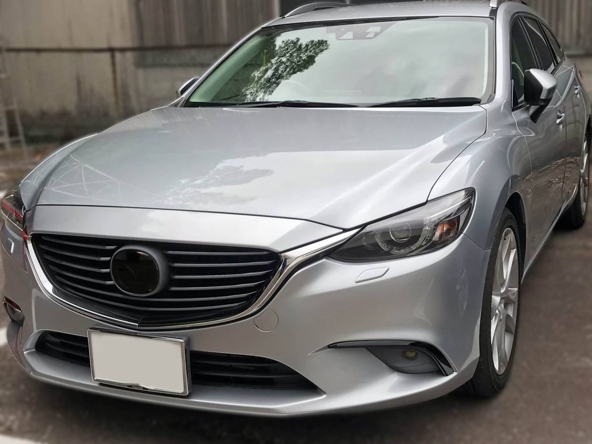 Tint+カット済みエンブレム スモークフィルム(ブラックスモーク5％ ★MRCC装備車用)アテンザワゴンMAZDA6 GJ2FW/GJ2AW/GJ5FW/GJEFW gj後期_剥がしても再利用できます！