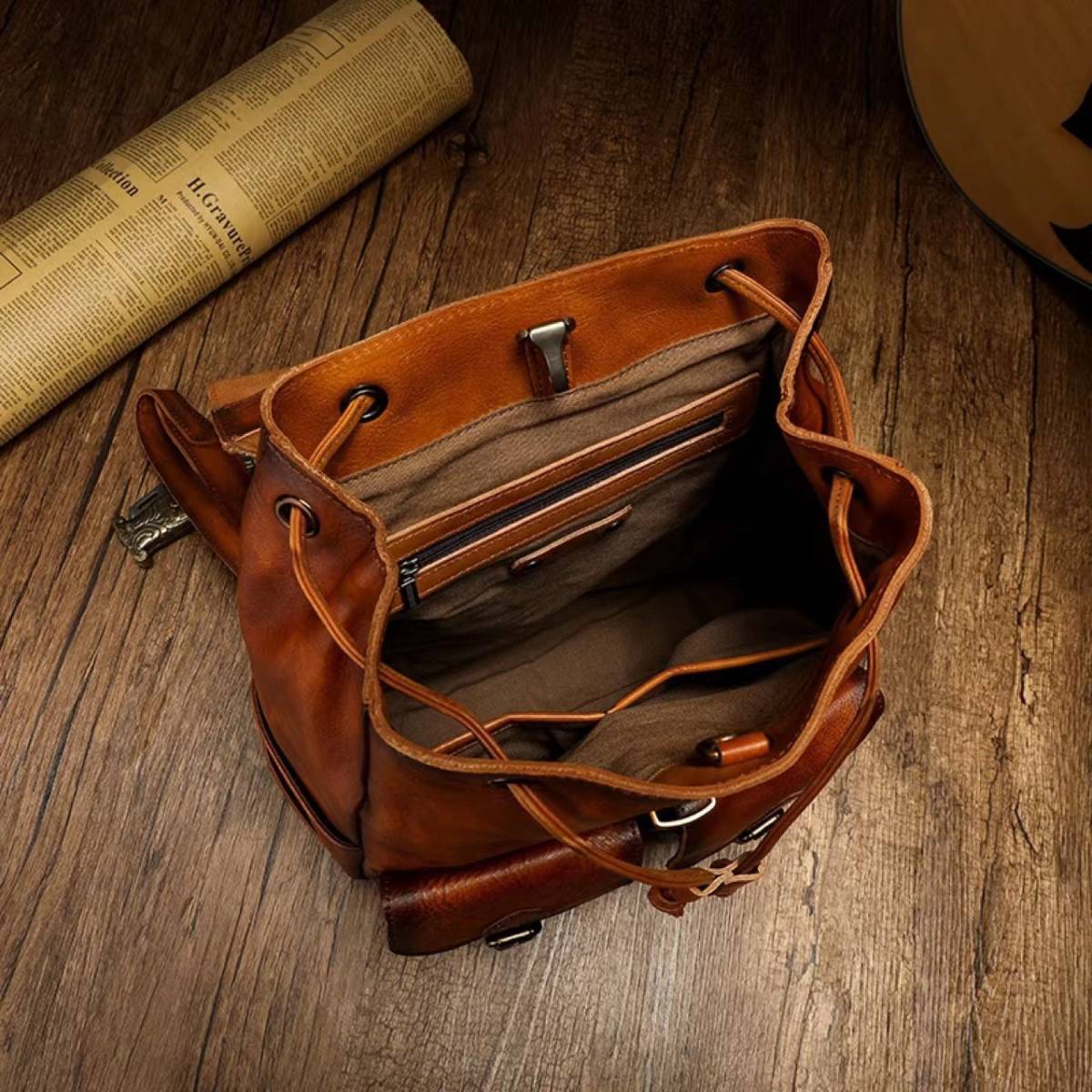  new arrival * handmade hand dyeing original leather men's bag rucksack 2way A4 correspondence 12.5 -inch iPad business rucksack cow leather commuting going to school 