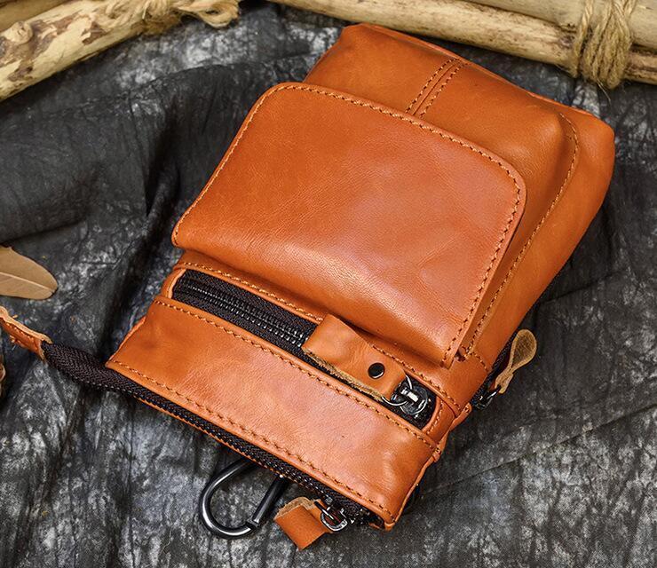  beautiful goods * for man cow leather waist bag fashion shoulder bag belt attaching shoulder bag mobile bag 