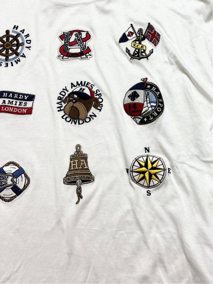 HARDY AMIES SPORT ハーディエイミス 熊 ロゴ刺繍 tシャツ Lサイズ メンズ 日本製 の画像2