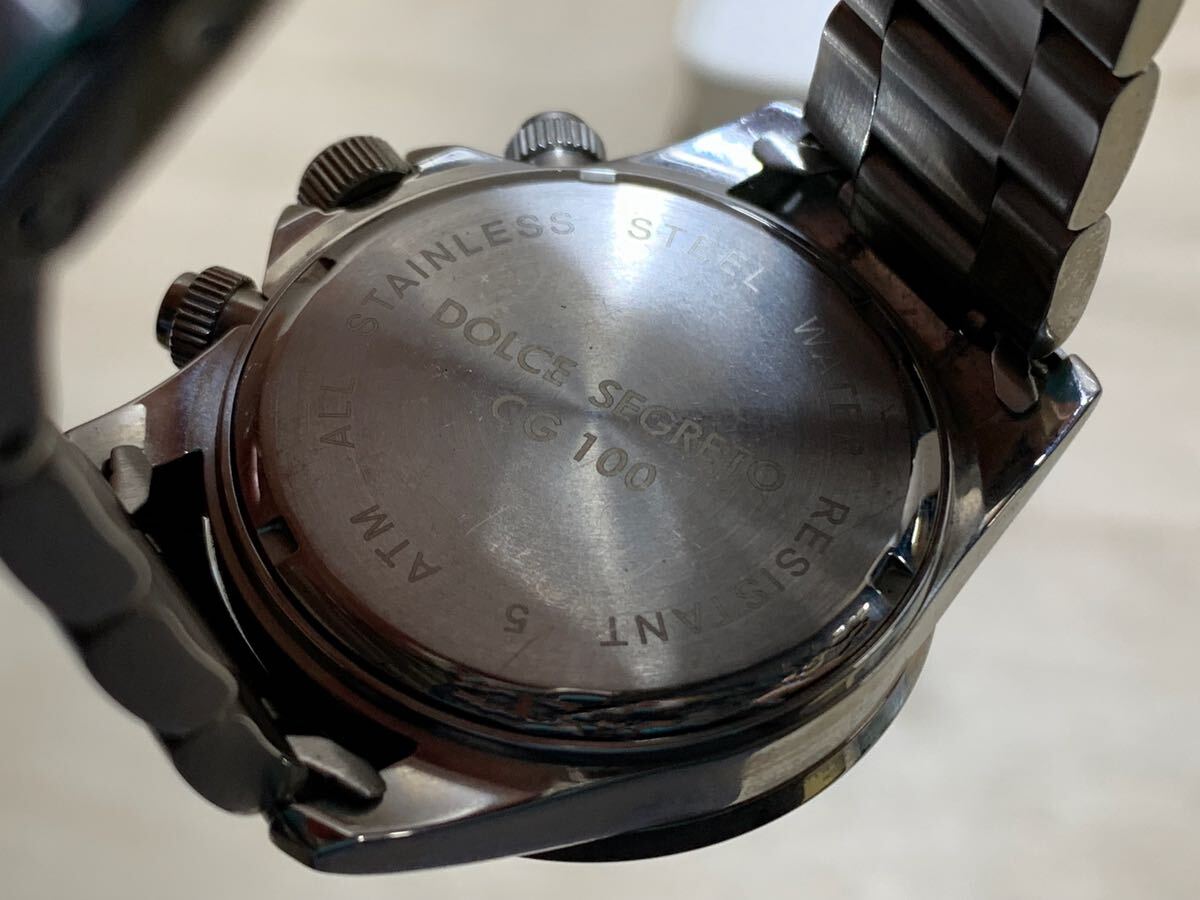 ☆ DOLCE SEGRETO ドルチェセグレート クロノグラフ CG100 セラミック RD100 メンズ腕時計 2個セットの画像7