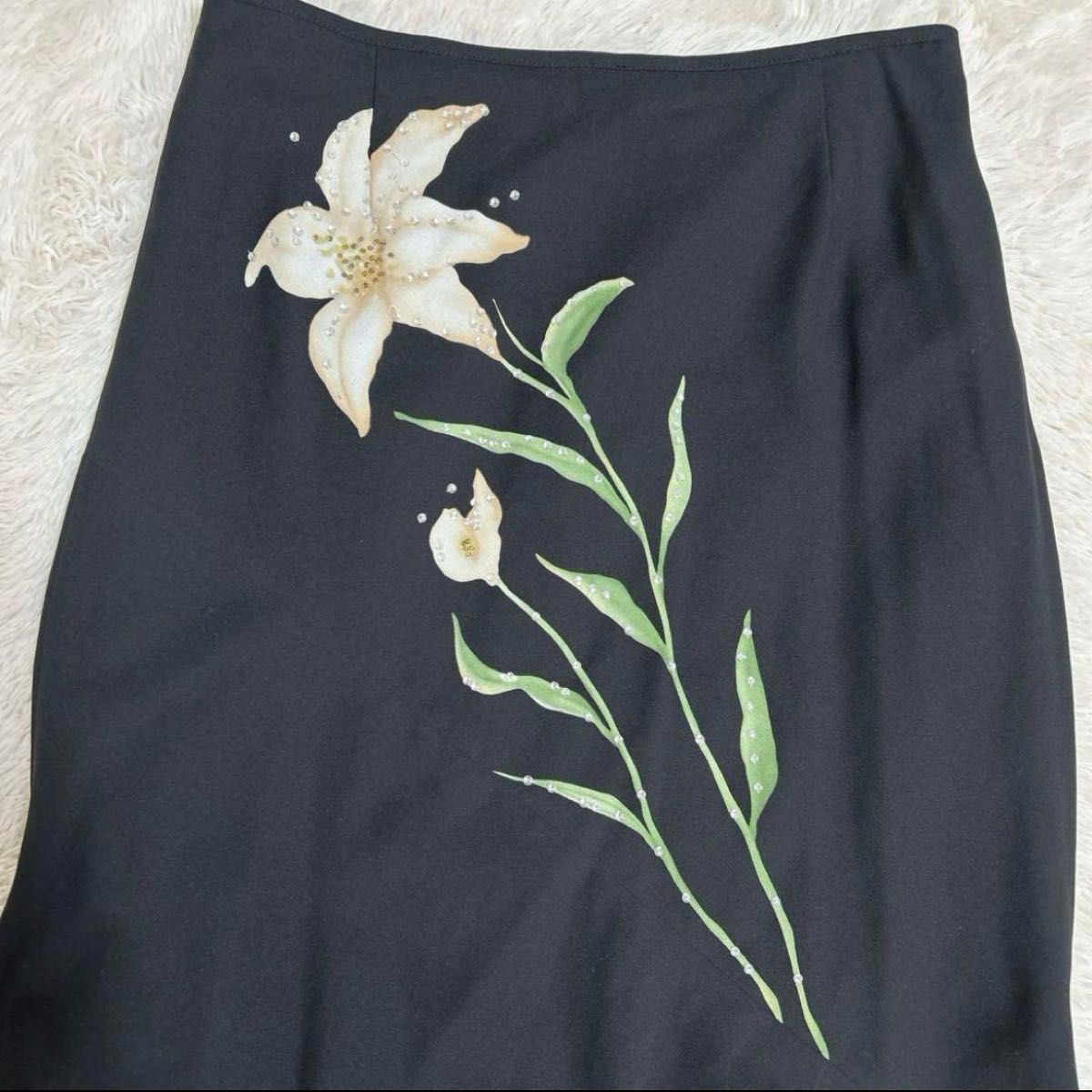 LA-BREA アシンメトリースカート スパンコール 花柄