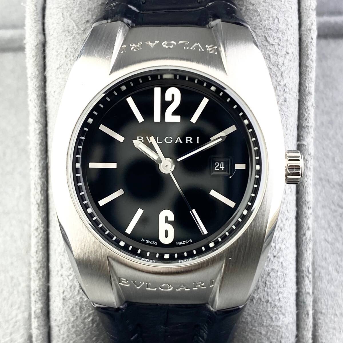 【1円箱付】BVLGAR ブルガリ 腕時計 レディース Ergon エルゴン EG30S ブラック文字盤 ラウンドフェイス デイト 可動品の画像8
