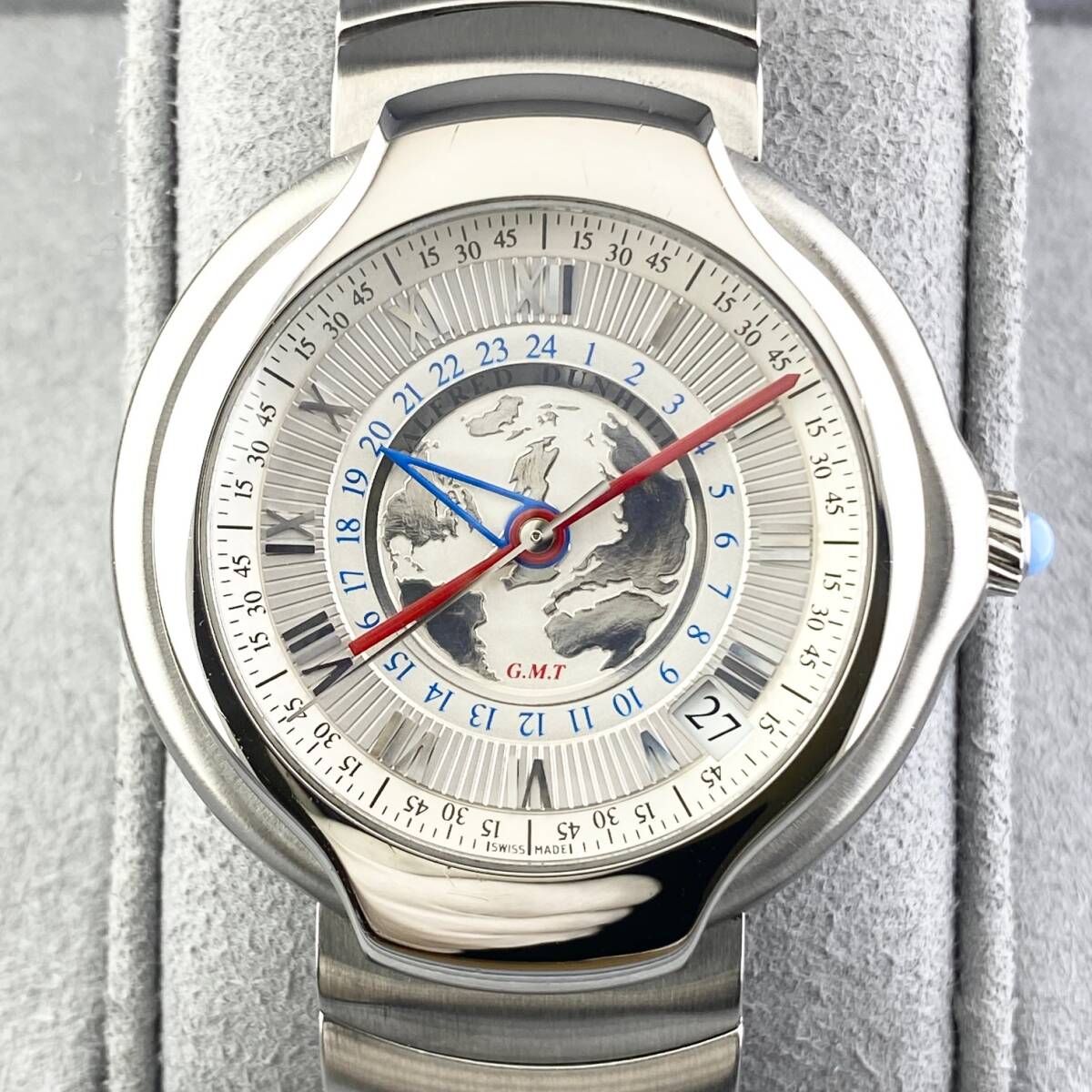 【1円箱付】Dunhill ダンヒル 腕時計 メンズ AT 自動巻 ミレニアム GMT 世界1884本限定 BB8023 ホワイト文字盤 裏スケ 可動品の画像8