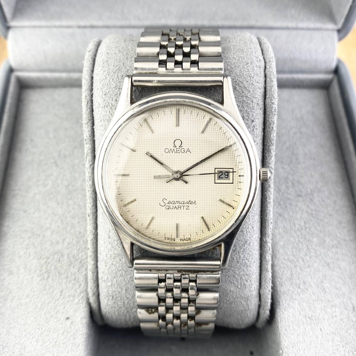 【1円〜】OMEGA オメガ 腕時計 メンズ SEAMASTER シーマスター ホワイト文字盤 ラウンドフェイス デイト 正規品の画像7