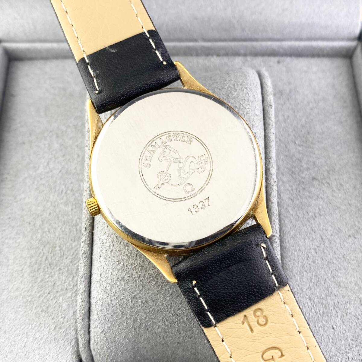 【1円〜】OMEGA オメガ 腕時計 メンズ SEAMASTER シーマスター ゴールド文字盤 ラウンドフェイス デイト 正規品の画像6