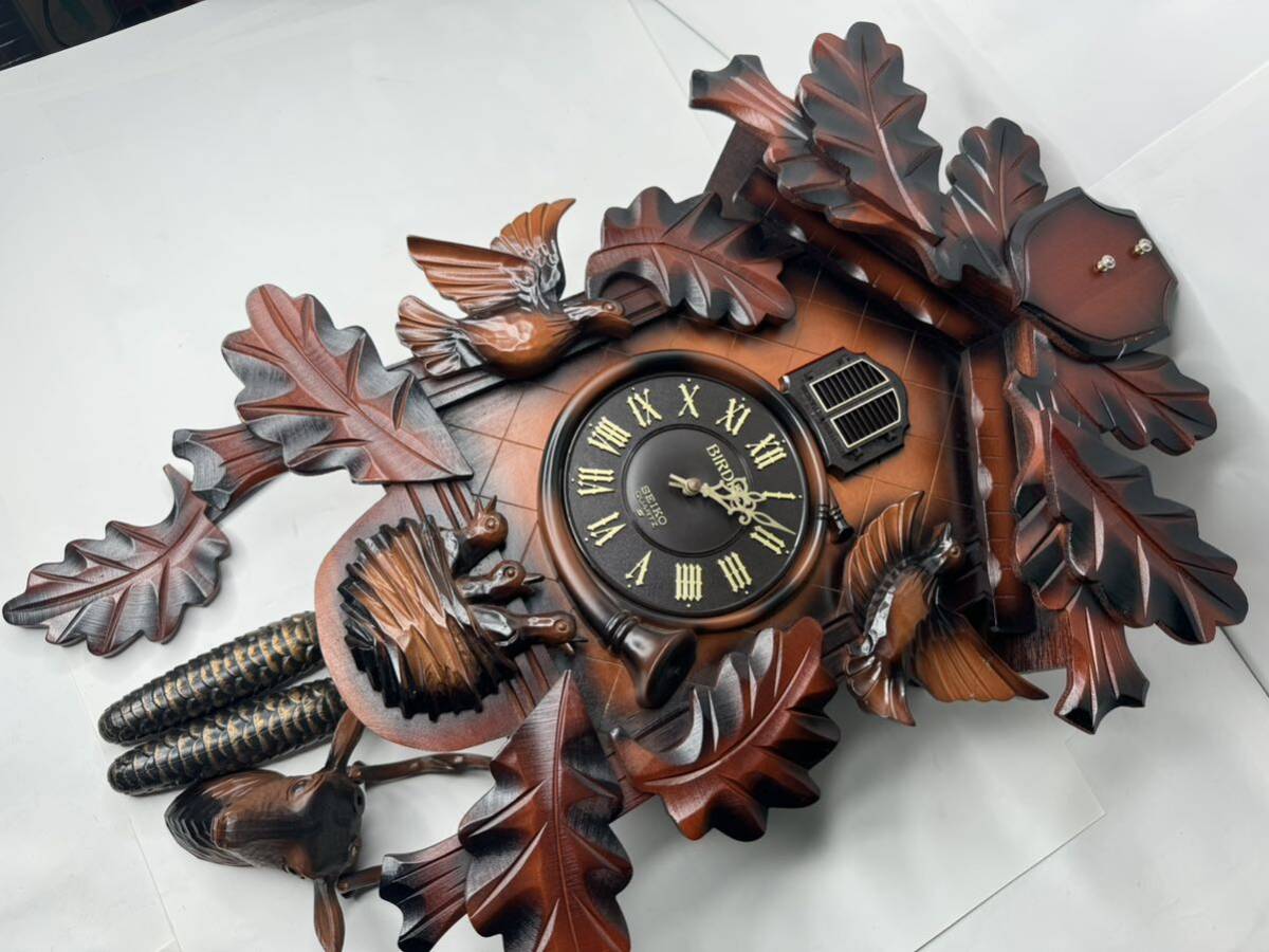 SEIKO セイコー BIRDIE PB305B 鳩時計 からくり時計 振り子時計 壁掛け時計 掛時計 昭和レトロ a295の画像1