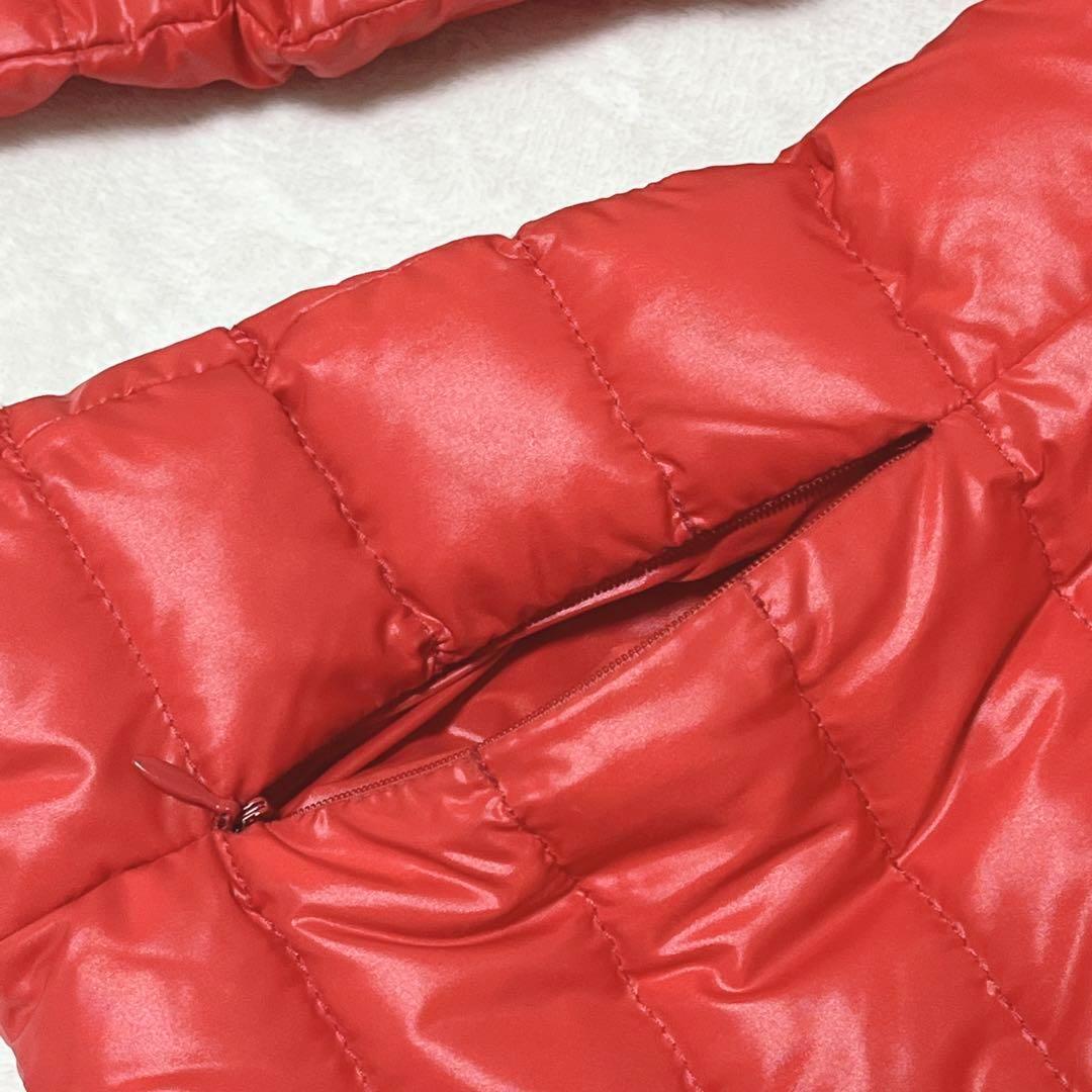 【極美品】モンクレール MONCLER ダウンジャケット 赤 Sサイズ ファーの画像3