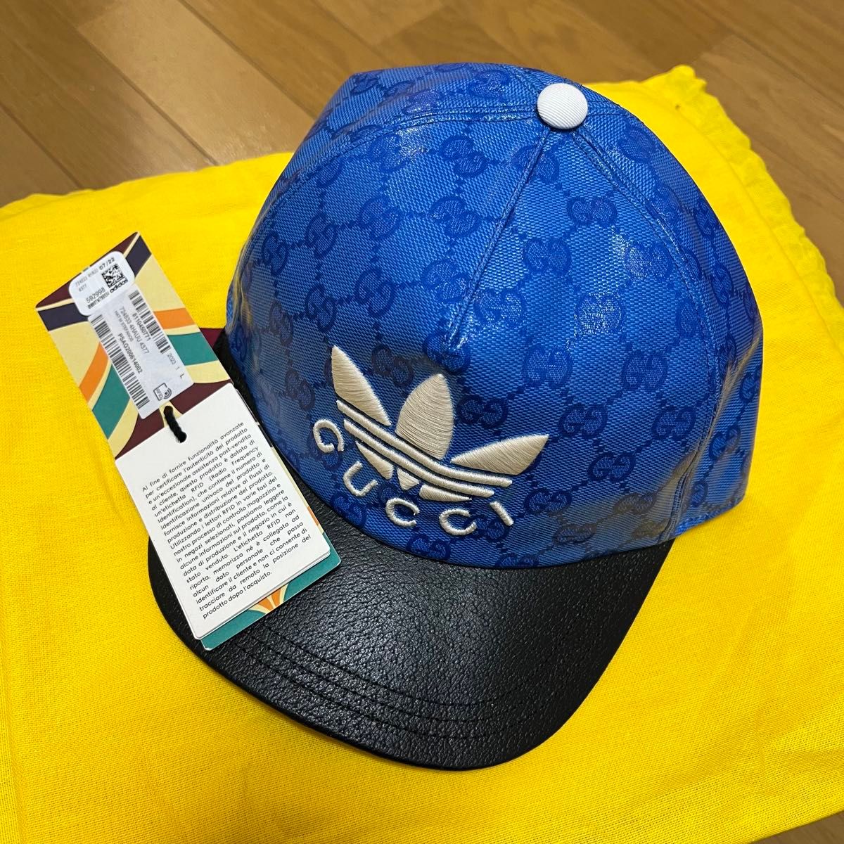 GUCCI ADIDAS キャップ ブルー L GUCCI グッチ アディダス キャップ 新品正規品 ブルー L 59cm
