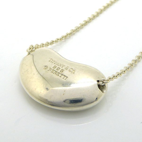 1 jpy ~ TIFFANY bean long necklace Large silver 925 Tiffany box sack * postage 600 jpy ( Kinki )~*~4/28( day ) end pawnshop -9617