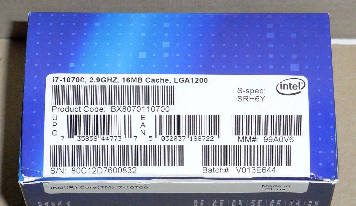 ★ Intel Core i7 10700 LGA1200 BOX品 ★の画像5