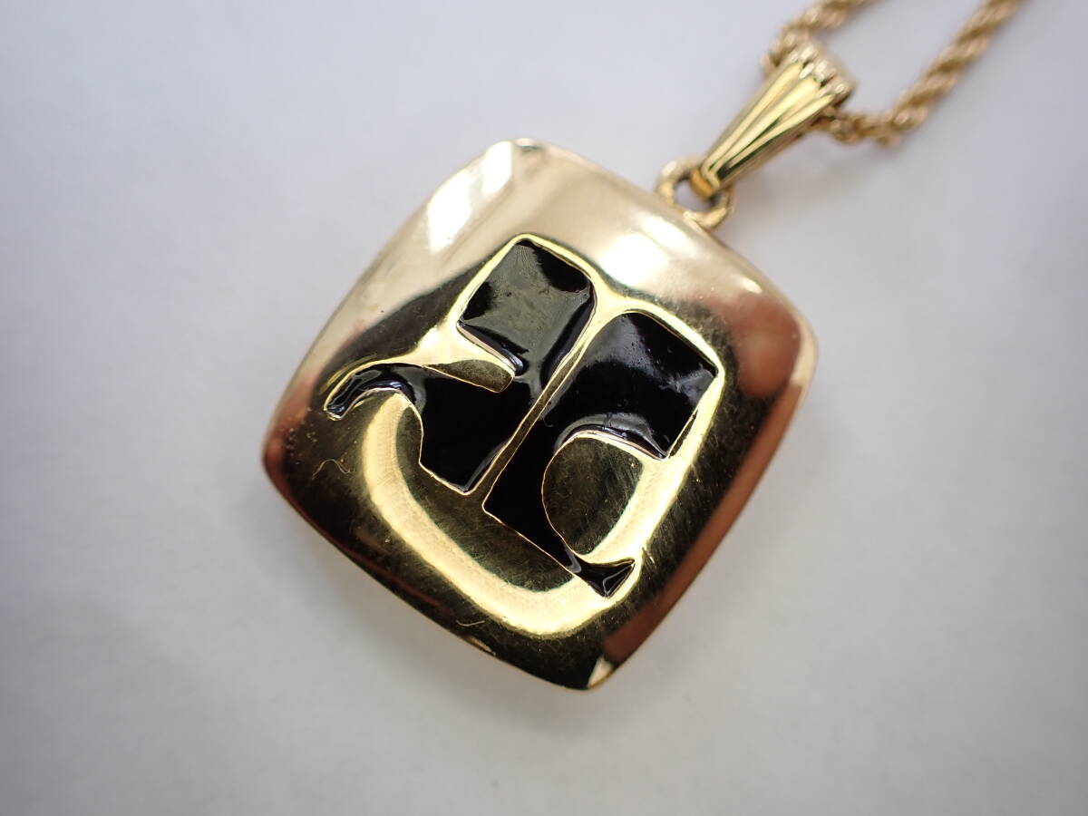 courreges Courreges necklace Gold color square Logo accessory a