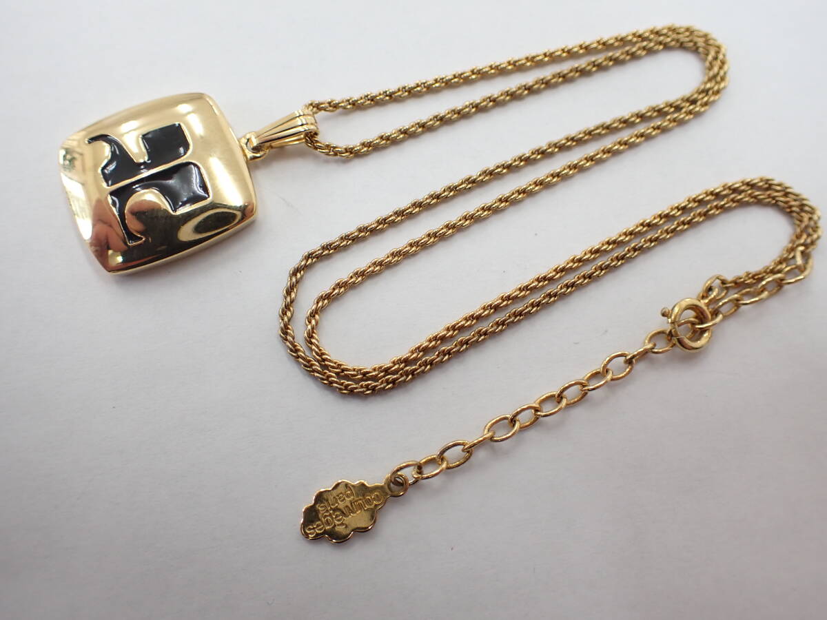courreges Courreges necklace Gold color square Logo accessory a