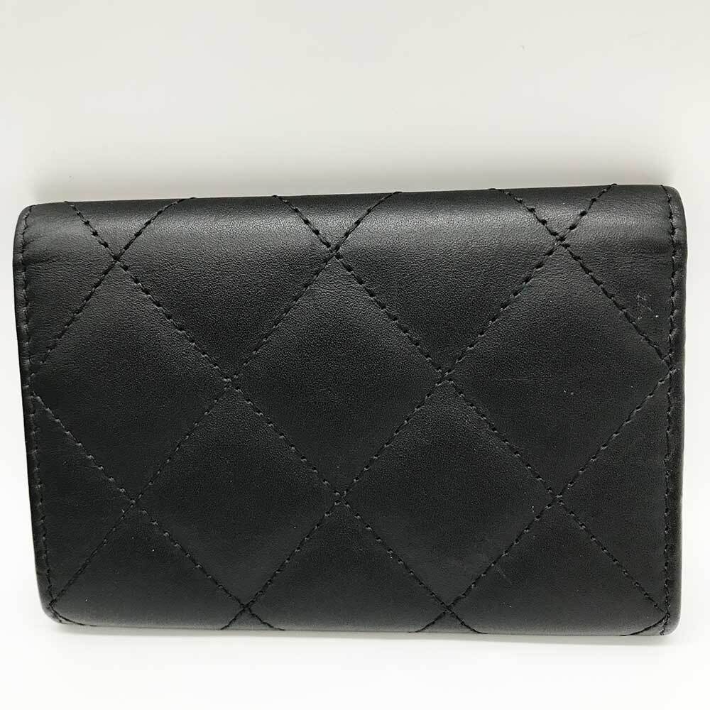 シャネル カンボンライン カードケース ブラック CHANEL ラムスキン Aランク 中古 六甲道店_画像2