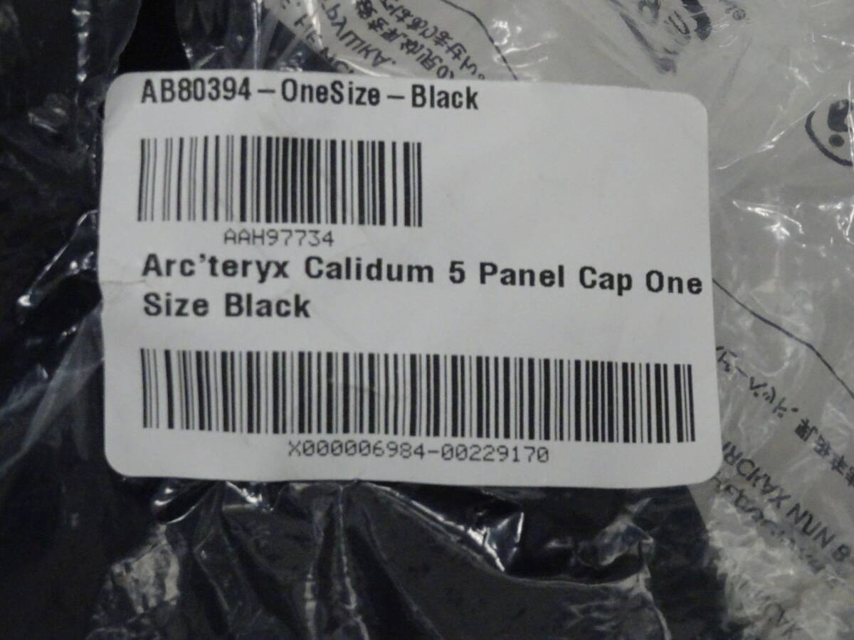 Arc'teryx アークテリクス Calidum 5 Panel Cap カリダム 5パネル キャップ 黒色 Size Free タグ付き 未使用の画像7