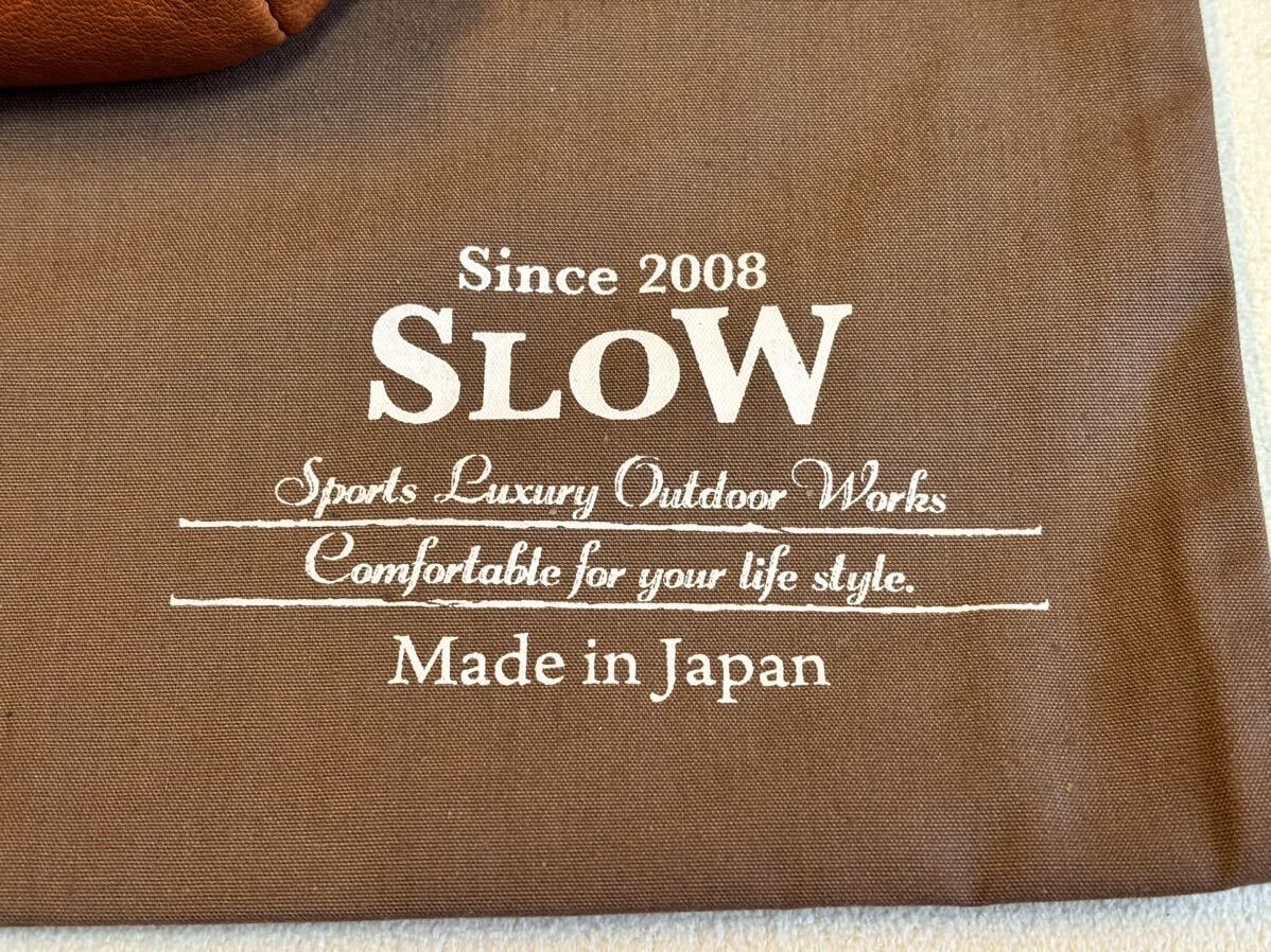 [ unused goods ]s low SLOW body bag hose pitofa knee pack S size Camel shoulder bag leather original leather diagonal ..