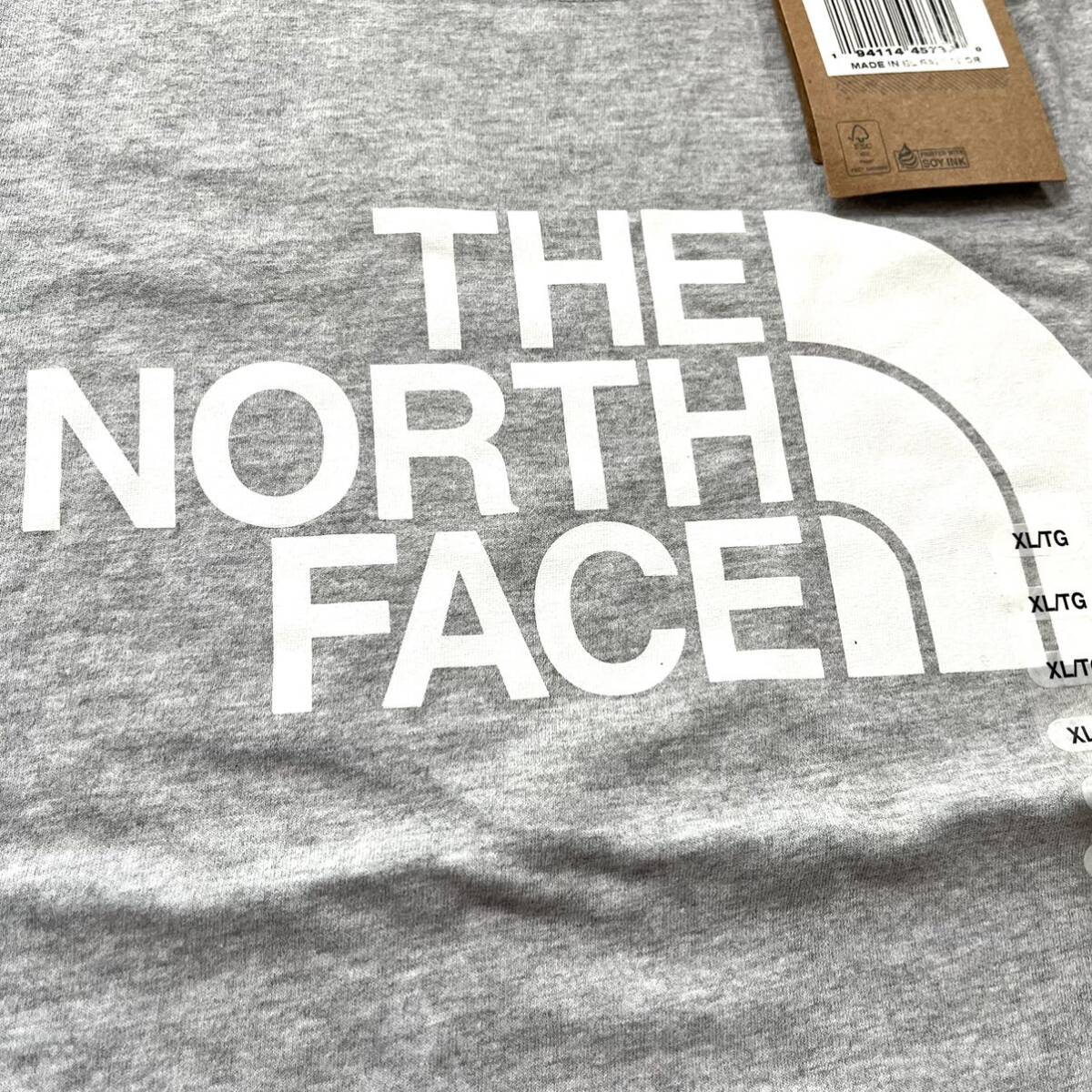 THE NORTH FACE 半袖Tシャツ メンズXLサイズ定価税込¥8,085 ライトグレー　ザノースフェイス　ビッグロゴ　ロゴ大　新品タグ付き未開封保管