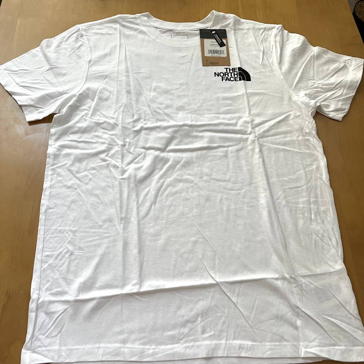 THE NORTH FACE 半袖Tシャツ メンズLサイズ　ザノースフェイス ボックスロゴ　バックスクエアロゴ　定価税込¥8,250 ホワイト　白×黒