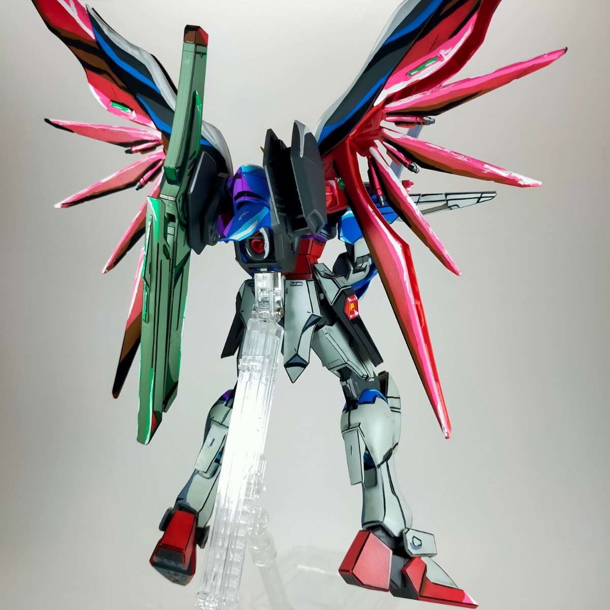 ☆イラスト風模型☆アニメ塗り☆ガンプラ☆ガンダム☆完成品☆塗装済み☆MG☆デスティニーガンダム☆GUNPLA☆リペイント☆2D 2DGUNPLA SEED_画像3