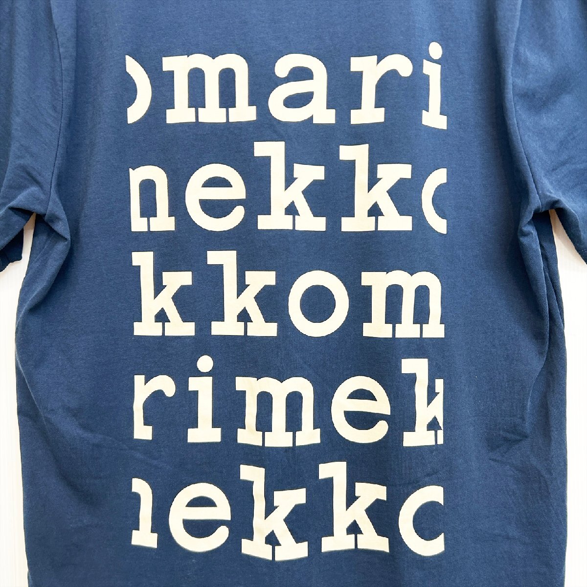 marimekko マリメッコ Liuske Logo Tシャツ 日本限定 ネイビー ロゴ 紺 サイズL Is4-4_画像3