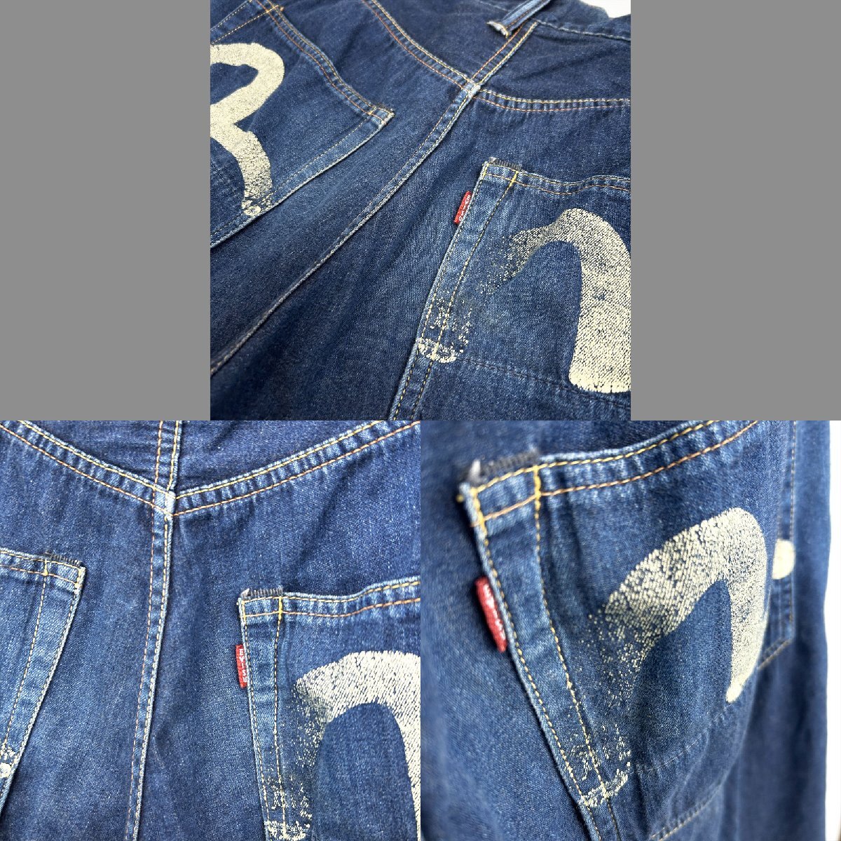 EVISU エヴィス LOT.7001 デニム ショート パンツ ショーツ W34 Is4-30_画像7