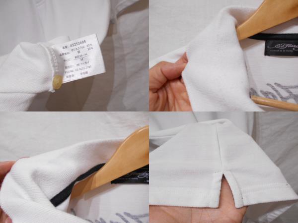 Ed HARDY エドハーディー メンズ バックプリント 半袖 ポロシャツ ホワイト Mサイズ スカルの画像10