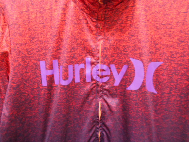 HURLEY ハーレー ジップアップ ラッシュガード ジャケット サーフィン サーフ Sサイズ レッド系 水着