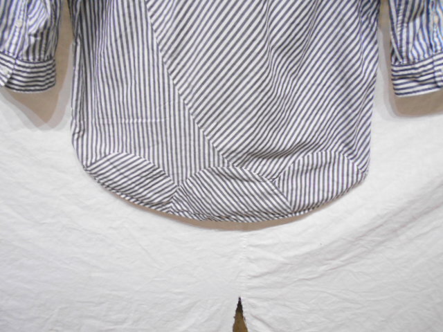 FRAPBOIS フラボア ストライプ デザイン 七分袖 半袖 2WAY シャツ パッチワーク ホワイト グレー サイズ2の画像3