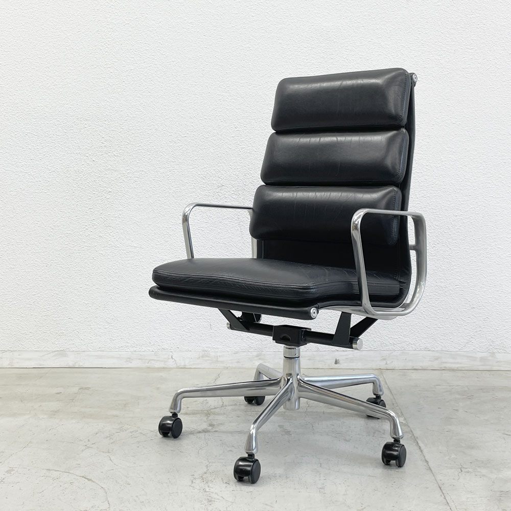 〓 ハーマンミラー Herman Miller ソフトパッドグループ エグゼクティブチェア 本革 5本脚 イームズ Herman Miller ミッドセンチュリー_画像1