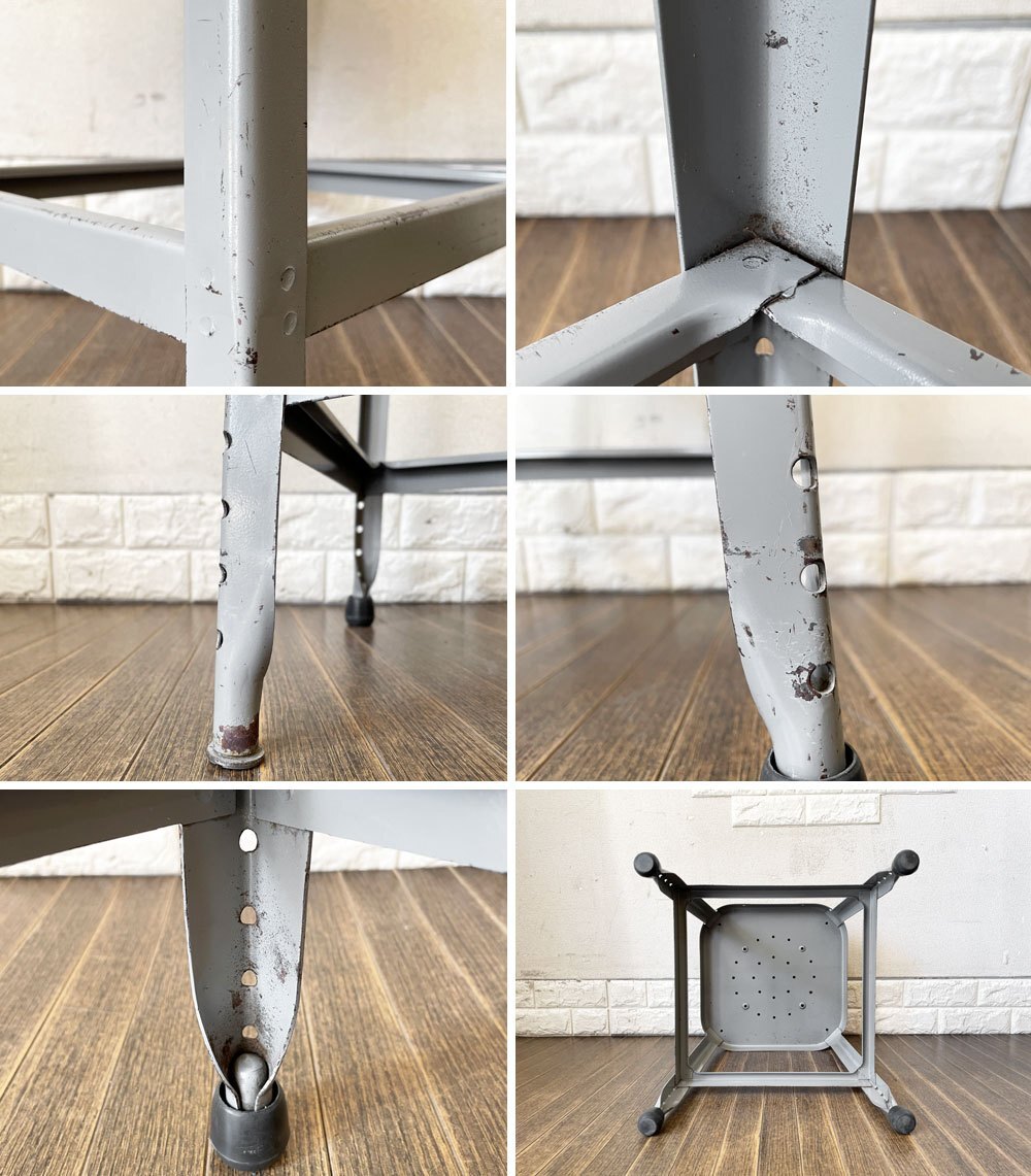 ◎ リオン LYON ファクトリースツール FACTORY STOOL Sサイズ グレー クッションシート インダストリアル P.F.S取扱 廃番の画像10