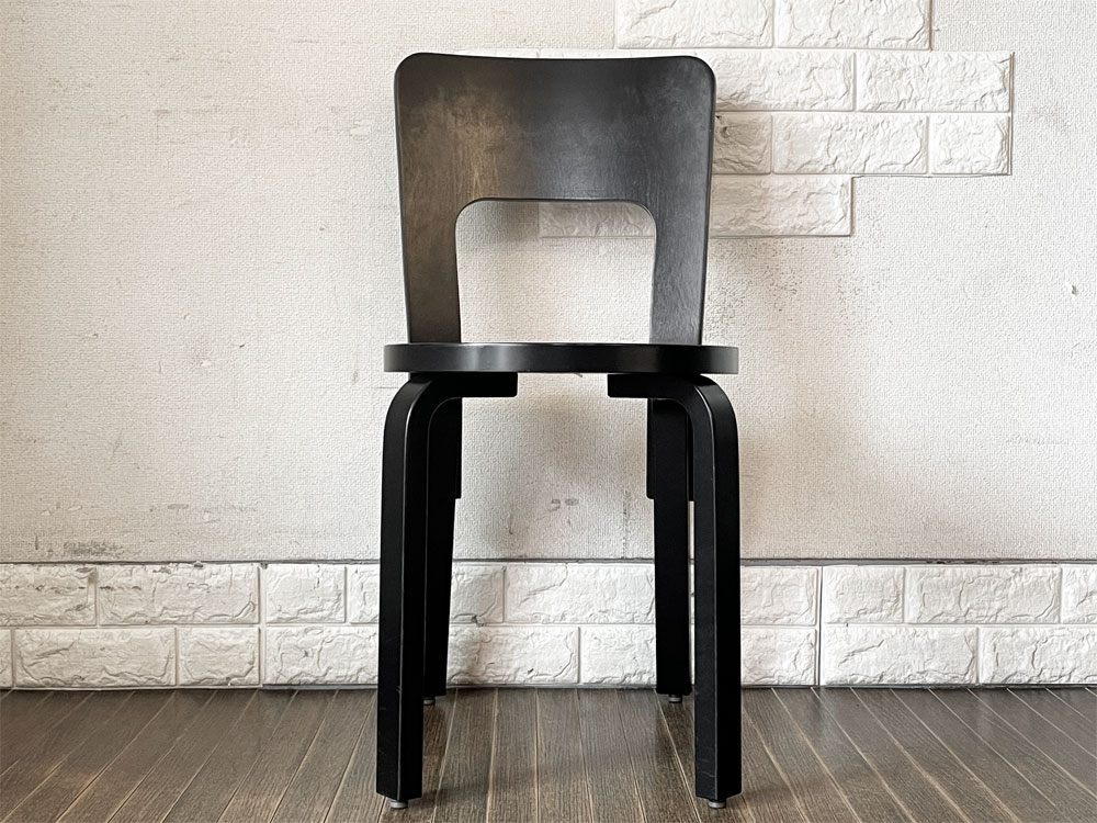 ◎ アルテック artek チェア66 Chair66 ダイニングチェア バーチ材 ブラックラッカー アルヴァ・アアルト 北欧家具 定価￥74,800-の画像2