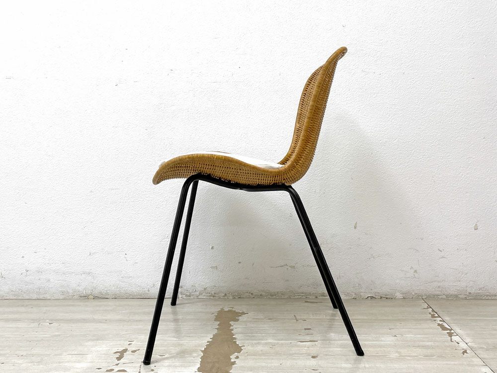 ● イデー IDEE マレアチェア MAREA CHAIR ダイニングチェア ラタン 籐 スチール ブラック 定価￥28,000- A_画像3